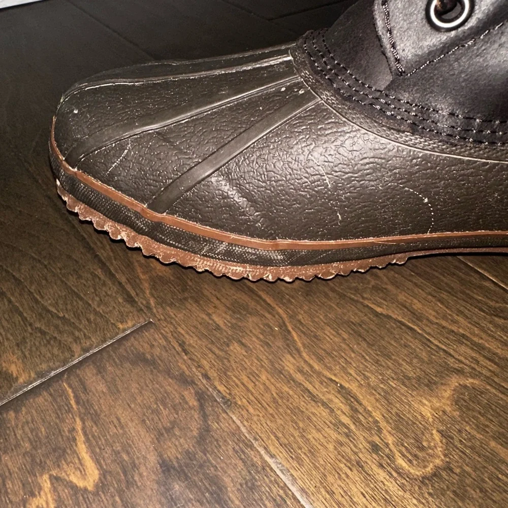 ITASCA Thinsulate 3M Waterproof Duck Boots Brown Leather Upper Size 12
